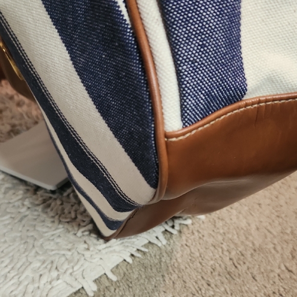 Capezio Blue and White Striped Crossbody Bag - Picture 7 of 9